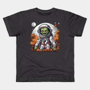 Zombie astronaut halloween design Kids T-Shirt